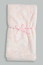 Load image into Gallery viewer, Redtag-Pink-Bunny-Embossed-Sherpa-Blanket-Baby-Blankets-Baby-0 to 12 Months
