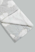 Load image into Gallery viewer, Redtag-White-Embossed-Clouds-Sherpa-Blanket-Baby-Blankets-Baby-0 to 12 Months
