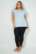 تنزيل الصورة على معرض الصور، Redtag-Blue-Lace-Sleeve-T-Shirt-With-Placement-Print-Colour:Blue,-Filter:Plus-Size,-LDP-T-Shirts,-New-In,-New-In-LDP,-Non-Sale,-S22B,-Section:Women-Women&#39;s-
