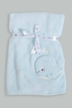 Load image into Gallery viewer, Redtag-Blue-Whale-Fluffy-Blanket-Baby-Blankets-Baby-0 to 12 Months
