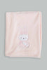 Redtag-Pink-Bunny-Fluffy-Blanket-Baby-Blankets-Baby-0 to 12 Months