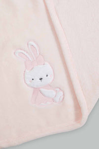 Redtag-Pink-Bunny-Fluffy-Blanket-Baby-Blankets-Baby-0 to 12 Months