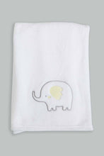 Load image into Gallery viewer, Redtag-White-And-Yellow-Elephant-Fluffy-Blanket-Baby-Blankets-Baby-0 to 12 Months
