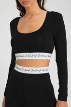 تنزيل الصورة على معرض الصور، Redtag-Black-Scoop-Neck-T-Shirt-With-Printed-Elastic-Band-Loungewear-Women's-
