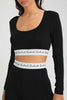 Redtag-Black-Scoop-Neck-T-Shirt-With-Printed-Elastic-Band-Loungewear-Women's-