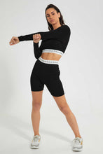تنزيل الصورة على معرض الصور، Redtag-Black-Short-With-Printed-Waistband-Loungewear-Women's-
