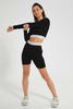 Redtag-Black-Short-With-Printed-Waistband-Loungewear-Women's-