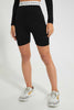 Redtag-Black-Short-With-Printed-Waistband-Loungewear-Women's-