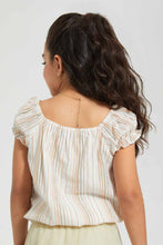 Load image into Gallery viewer, Redtag-Beige-Striped-Blouse-Blouses-Girls-2 to 8 Years
