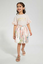 Load image into Gallery viewer, Redtag-Pink-All-Over-Printed-Skirt-Dresses-Girls-2 to 8 Years
