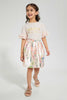 Redtag-Pink-All-Over-Printed-Skirt-Dresses-Girls-2 to 8 Years