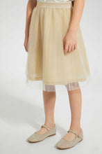 Load image into Gallery viewer, Redtag-Cream-Mesh-Gathers-Skirt-Skirts-Girls-2 to 8 Years
