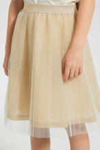 Load image into Gallery viewer, Redtag-Cream-Mesh-Gathers-Skirt-Skirts-Girls-2 to 8 Years
