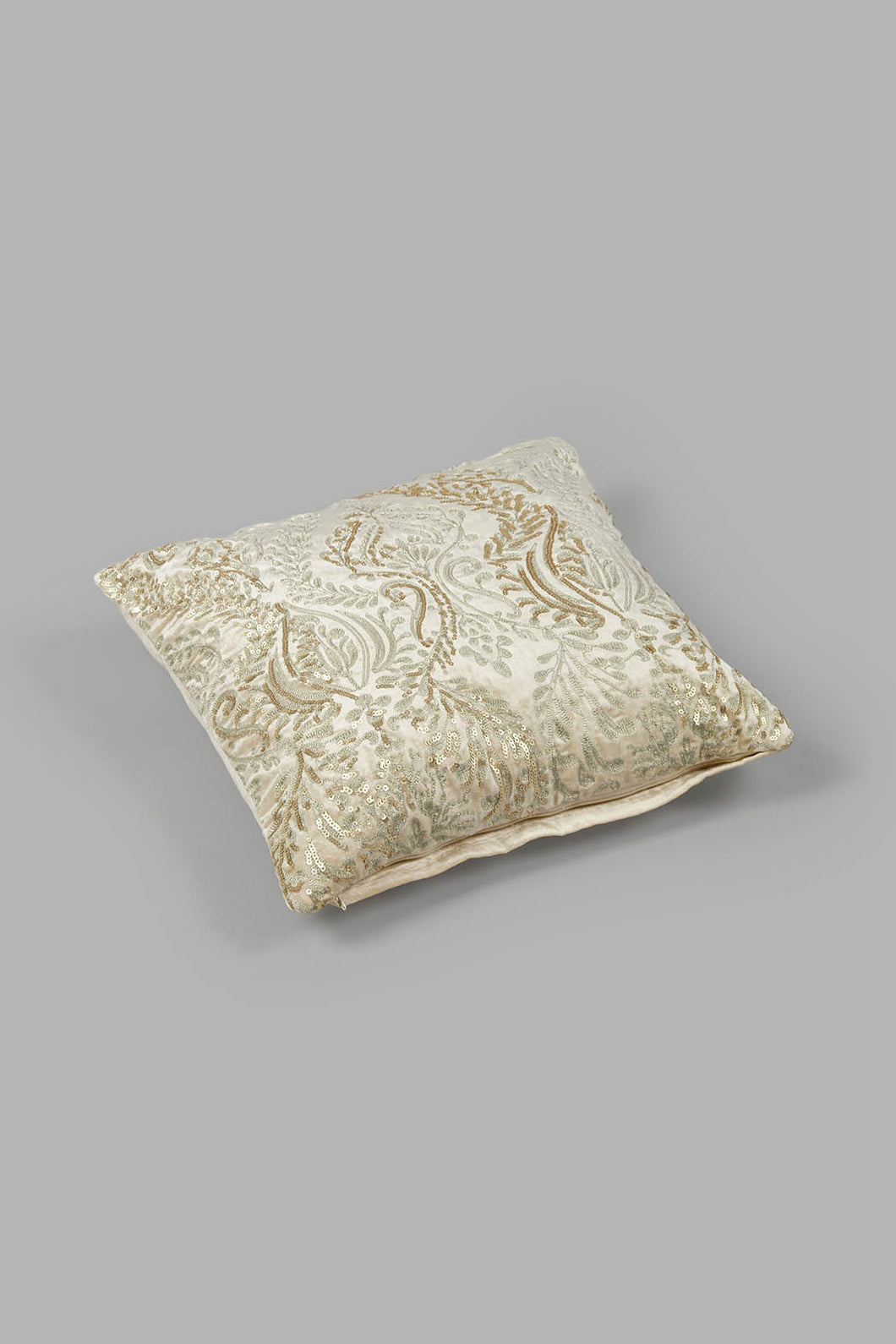 Redtag-Beige-Embellished-Premium-Cushion-0,-Colour:Beige,-Filter:Home-Bedroom,-HMW-BED-Cushions,-New-In,-New-In-HMW-BED,-Non-Sale,-S22B,-Section:Homewares-Home-Bedroom-