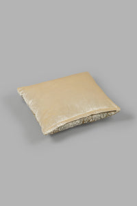 Redtag-Beige-Embellished-Premium-Cushion-0,-Colour:Beige,-Filter:Home-Bedroom,-HMW-BED-Cushions,-New-In,-New-In-HMW-BED,-Non-Sale,-S22B,-Section:Homewares-Home-Bedroom-