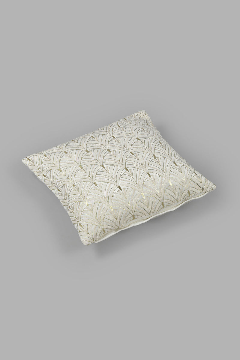 Redtag-Ivory-Leaf-Embriodery-Cushion-0,-Colour:Ivory,-Filter:Home-Bedroom,-HMW-BED-Cushions,-New-In,-New-In-HMW-BED,-Non-Sale,-S22B,-Section:Homewares-Home-Bedroom-