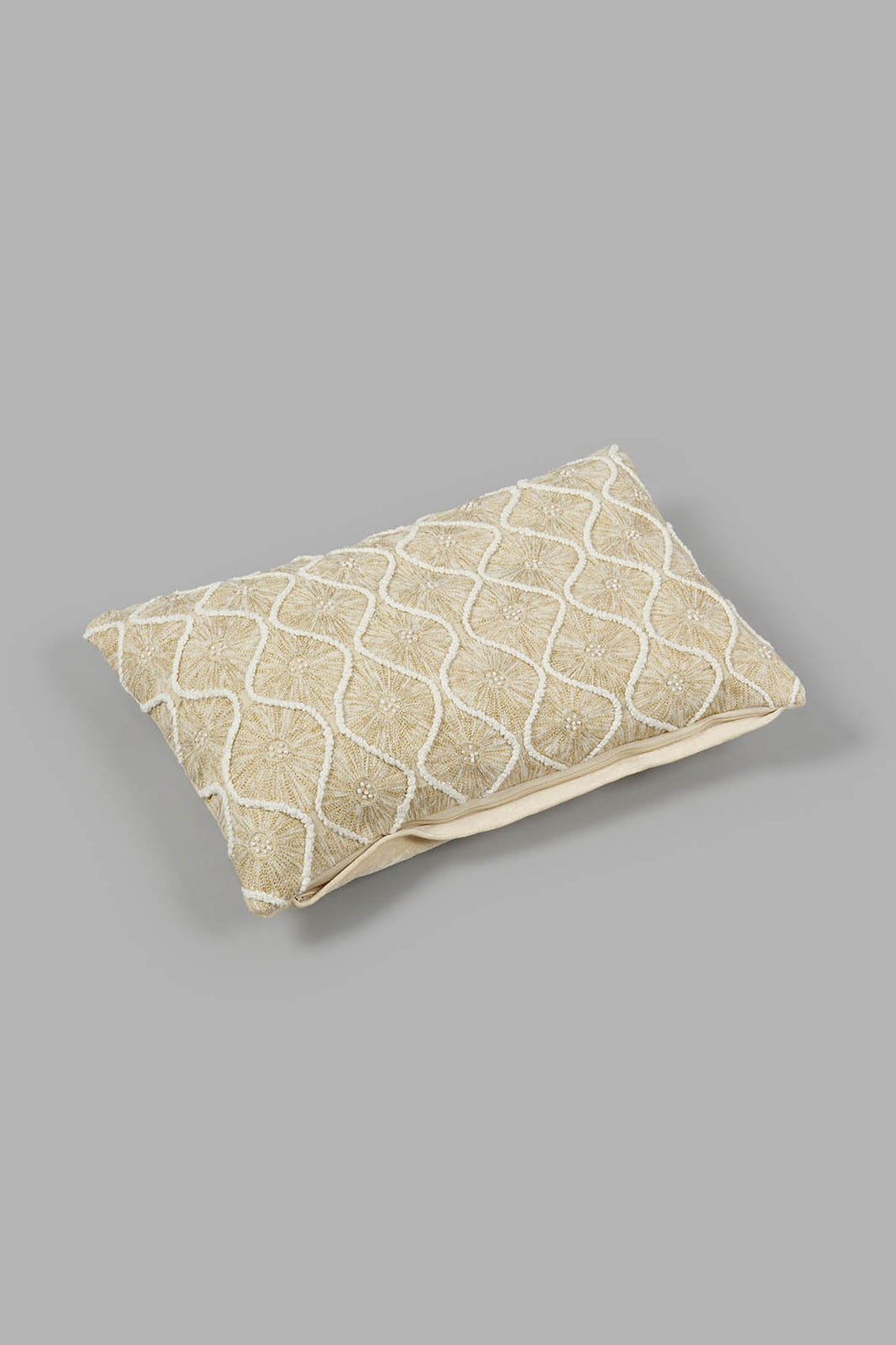 Redtag-Beige-Pearl-Premium-Cushion-0,-Colour:Beige,-Filter:Home-Bedroom,-HMW-BED-Cushions,-New-In,-New-In-HMW-BED,-Non-Sale,-S22B,-Section:Homewares-Home-Bedroom-