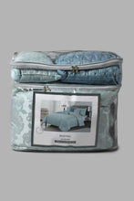 تنزيل الصورة على معرض الصور، Redtag-Teal-Jacquard
-7-Piece-Comforter-Set
-(King-Size)-Comforters-Home-Bedroom-
