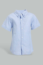 Load image into Gallery viewer, Redtag-Blue-Short-Sleeve-Dobby-Nep-Shirt-Casual-Shirts-Infant-Boys-3 to 24 Months
