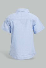 Load image into Gallery viewer, Redtag-Blue-Short-Sleeve-Dobby-Nep-Shirt-Casual-Shirts-Infant-Boys-3 to 24 Months
