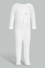 Load image into Gallery viewer, Redtag-White-Embelished-Sleepsuit-Sleepsuits-Baby-0 to 12 Months
