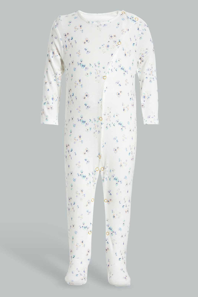 Redtag-Lilac-Printed-Sleepsuit-Sleepsuits-Baby-0 to 12 Months