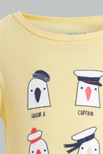 Load image into Gallery viewer, Redtag-Yellow-And-Blue-Sailor---2-Piece-Pack-Romper-Rompers-Baby-0 to 12 Months
