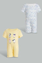 Load image into Gallery viewer, Redtag-Yellow-And-Blue-Sailor---2-Piece-Pack-Romper-Rompers-Baby-0 to 12 Months
