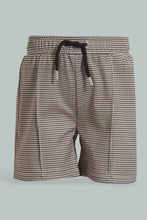 Load image into Gallery viewer, Redtag-Brown-Checked-Top-And-Bottom-Short-Set-Sets-Infant-Boys-3 to 24 Months
