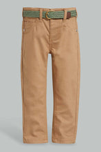 Load image into Gallery viewer, Redtag-Beige-Color-Denim-Pant-With-Belt-Jeans-Slim-Fit-Infant-Boys-3 to 24 Months
