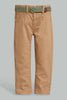 Redtag-Beige-Color-Denim-Pant-With-Belt-Jeans-Slim-Fit-Infant-Boys-3 to 24 Months
