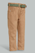 Load image into Gallery viewer, Redtag-Beige-Color-Denim-Pant-With-Belt-Jeans-Slim-Fit-Infant-Boys-3 to 24 Months
