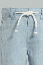 تنزيل الصورة على معرض الصور، Redtag-Blue-Dobby-Short-Chino-Shorts-Infant-Boys-3 to 24 Months
