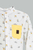 Redtag-White-Printed-Long-Sleeve-Mandarin-Shirt-Casual-Shirts-Infant-Boys-3 to 24 Months