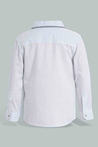 Redtag-White-Printed-Long-Sleeve-Shirt-With-Tipping-Tape-Collar-Casual-Shirts-Infant-Boys-3 to 24 Months