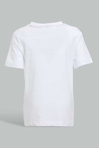 Redtag-White-Heanly-Short-Sleeve-Tshirt-Plain-Infant-Boys-3 to 24 Months