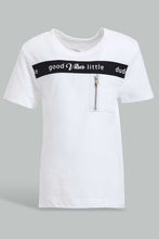 تنزيل الصورة على معرض الصور، Redtag-White-Cut-And-Sew-Zipper-Tshirt-Plain-Infant-Boys-3 to 24 Months
