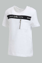تنزيل الصورة على معرض الصور، Redtag-White-Cut-And-Sew-Zipper-Tshirt-Plain-Infant-Boys-3 to 24 Months
