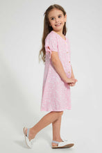 Load image into Gallery viewer, Redtag-Pink-Aop-Shirt-Dress-Dresses-Girls-2 to 8 Years
