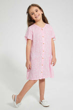 Load image into Gallery viewer, Redtag-Pink-Aop-Shirt-Dress-Dresses-Girls-2 to 8 Years
