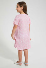 Load image into Gallery viewer, Redtag-Pink-Aop-Shirt-Dress-Dresses-Girls-2 to 8 Years
