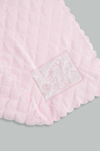 Redtag-Pink-Bunny-Quilted-Baby-Blanket-Category:Booties,-Colour:White,-Filter:Baby-(0-to-12-Mths),-NBF-Booties,-New-In,-New-In-NBF,-Non-Sale,-S22D,-Section:Kidswear-Baby-0 to 12 Months