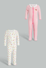 Load image into Gallery viewer, Redtag-White-And-Red-Water-Melon-2-Piece-Pack-Sleep-Suit-Rompers-Baby-0 to 12 Months
