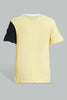 Redtag-Yellow-And-Mustard-Cut-And-Sew-T-Shirt-With-Short-Set-Sets-Infant-Boys-3 to 24 Months