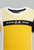 Redtag-Yellow-And-Mustard-Cut-And-Sew-T-Shirt-With-Short-Set-Sets-Infant-Boys-3 to 24 Months