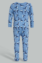 Load image into Gallery viewer, Redtag-Red-And-Blue-Whale-2-Piece-Pack-Sleep-Suit-Rompers-Baby-0 to 12 Months
