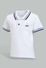 Redtag-White-Pique-Polo-With-Blue-Bottom-Set-Sets-Infant-Boys-3 to 24 Months