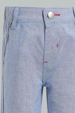 تنزيل الصورة على معرض الصور، Redtag-Blue-Oxford-Chino-Pant-With-Tipping-Pocket-Chino-Trousers-Infant-Boys-3 to 24 Months
