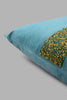 Redtag-Teal-Velvet-Micromink-Cushion-With-Diamonte-Trim-Cushions-Home-Bedroom-