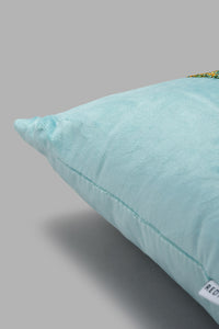 Redtag-Teal-Velvet-Micromink-Cushion-With-Diamonte-Trim-Cushions-Home-Bedroom-